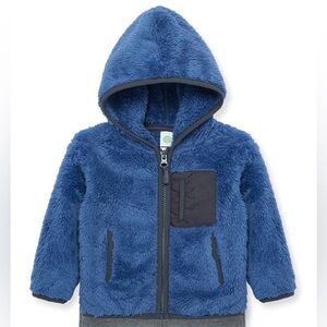 Little Me Blue Fleece Hooded Jacket - Size: 24M - Like New!